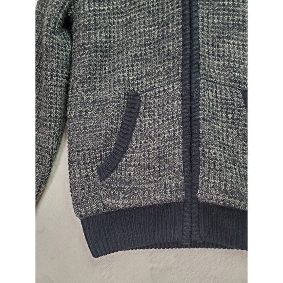 Buffalo by David Bitton Sweater Mens Medium Gray Sherpa Lined Hooded Full Zipper - Picture 7 of 13